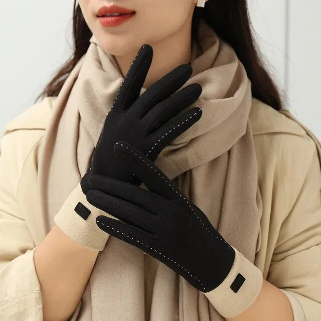 Fashion Lady Glove Mittens Women Winter Vintage Touch Screen Driving Keep Warm Windproof  Dropshiping New Grace mitaine femme