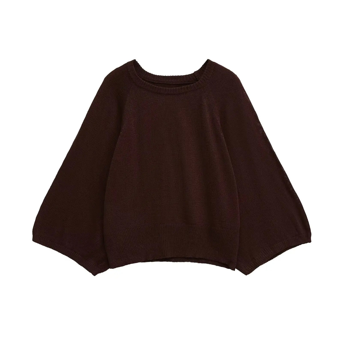 MYST&ZA2025 new summer women's casual fashion trendy round neck wide sleeve comfortable knitted sweater top