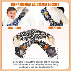 Baby Going Out Safety Carrier Simple Leopard Pattern Portable Front Hug Type Back Baby Out of the Baby Artifact Waist Stool