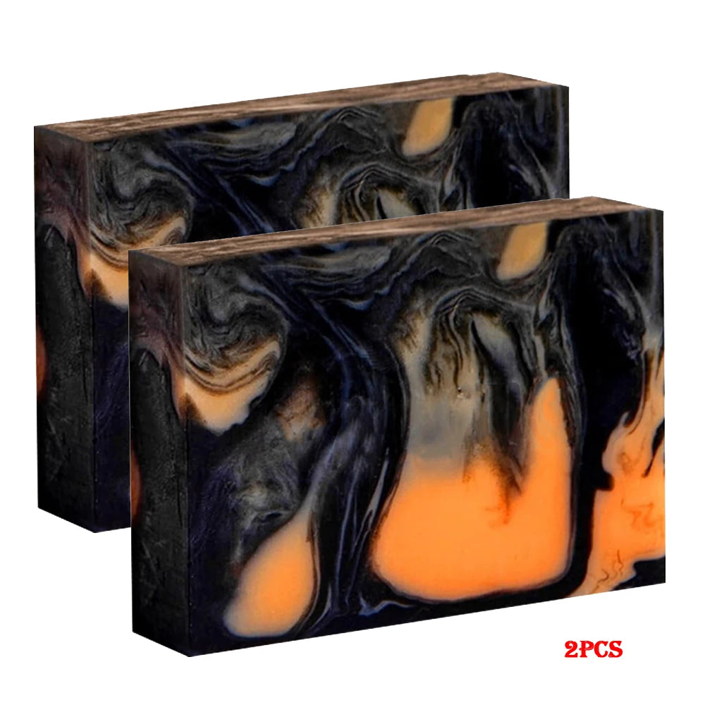 1/2/4/6Pcs Bamboo Charcoal Soap Natural Organic Activated Carbon Kojic Acid Handmade Soap for Blackhead Removal and Moisturizing