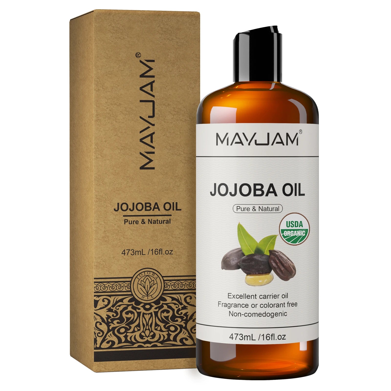 16fl.oz Organic Grapeseed Oil for Skin Care Cold Pressed Pure Natural Carrier Oil Body Oil Massage Nourish Moisturize Brighten