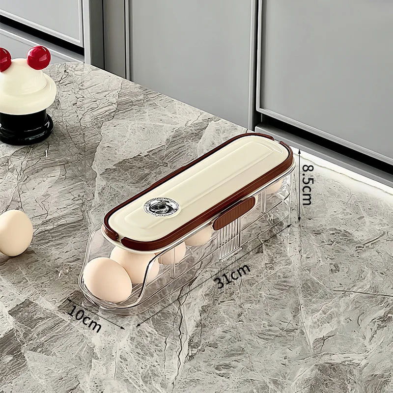 Large-capacity automatic rolling egg organizer home kitchen special preservation egg holder