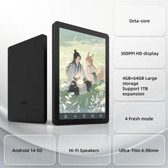 Bigme B6 ereader, 6-inch portable E-paper Ebook Reader, 300PPI 36-level front light electronic book, Android 14 with Google Play