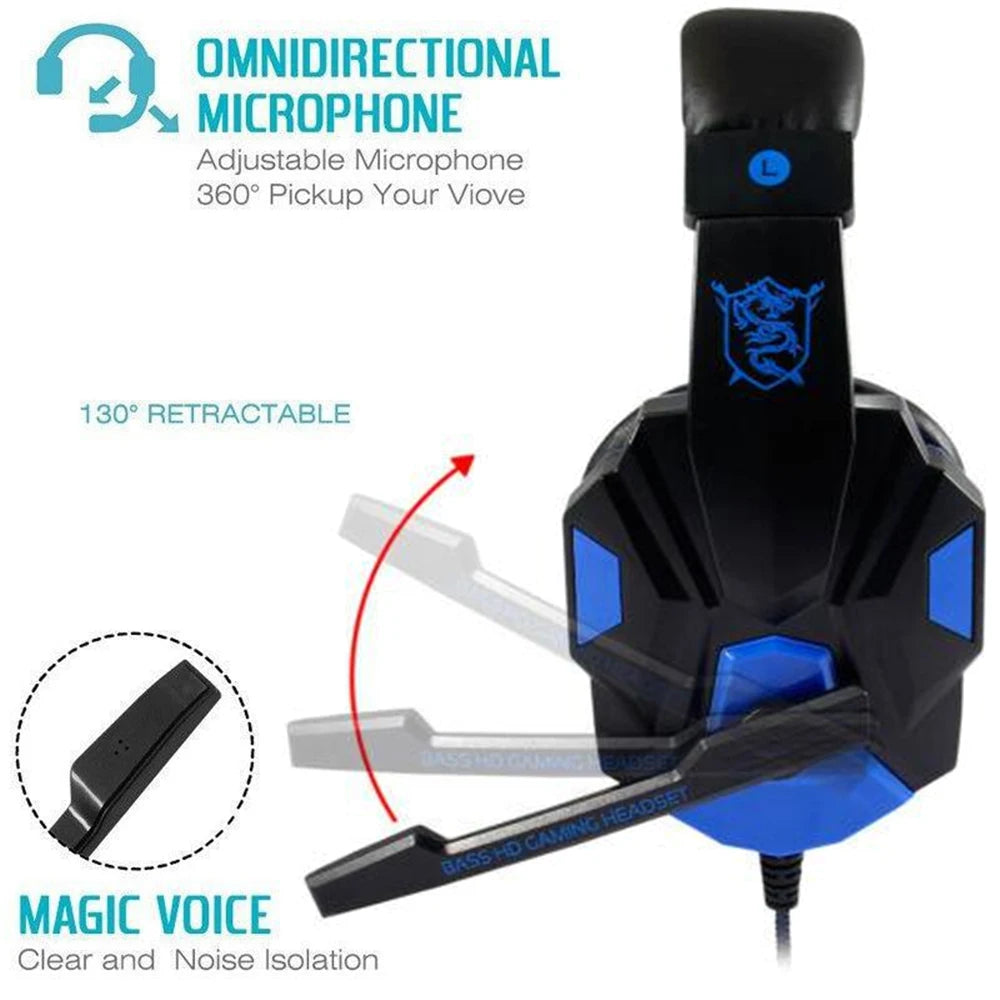 3.5MM Wired Gaming Headset Headphone With  MIC for PS4 PS5 Xbox Smartphone/PC One Switch IPad PC Portable Consumer Electronics