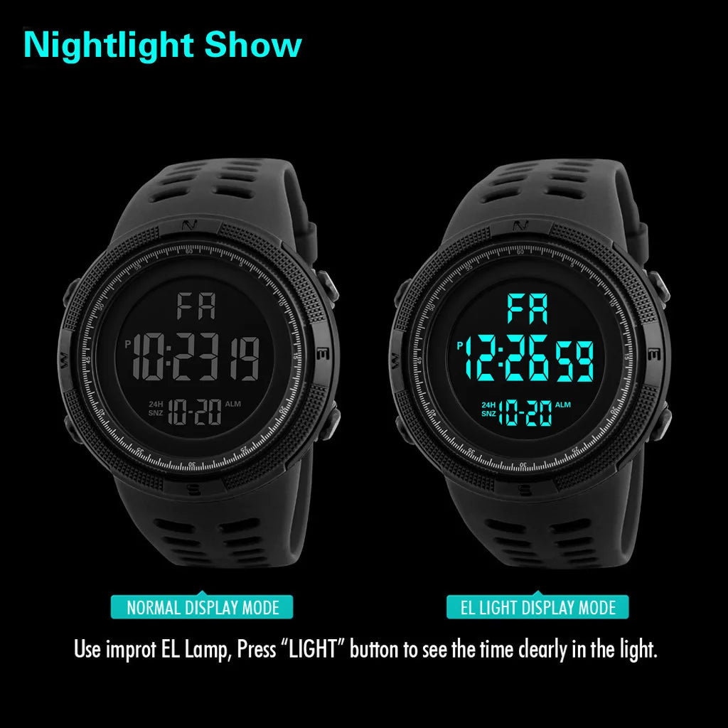 UTHAI C26 Fashionable Men watch large dial sports waterproof night light student electronic watch clock gift watches for man