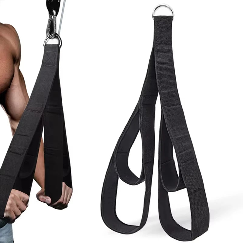 Fitness Tricep Rope Pull Down Workout Cable Attachment Strength Biceps Triceps Training Double Ended Tension Webbing