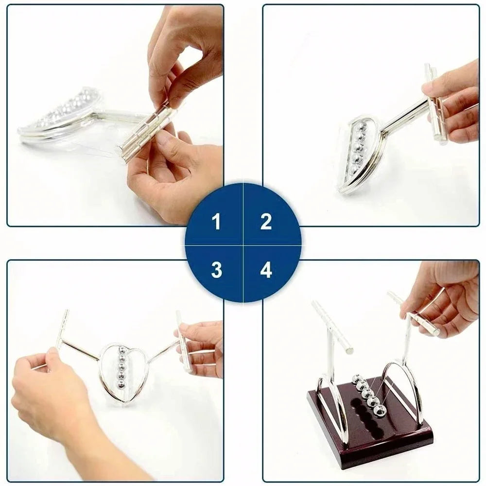 1 PC Newton Cradle Balance Steel Balls Perpetual Motion Collision Ball School Teaching, Physics Science Pendulum Home Decoration