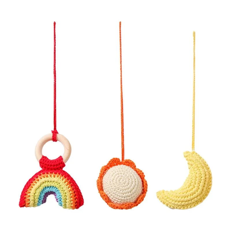 Newborn Gym Pendant Toys Wooden Mobile Crib Hanging Rattle Teether Baby Sensory Toys For Stroller Gym Activity Product Gifts