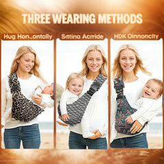Baby Going Out Safety Carrier Simple Leopard Pattern Portable Front Hug Type Back Baby Out of the Baby Artifact Waist Stool