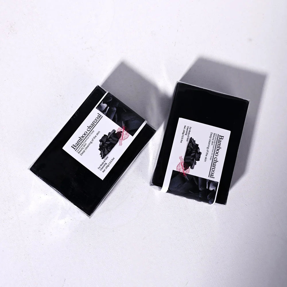 100g Bamboo Charcoal Soap Natural Organic Activated Charcoal Private Label Handmade Blackhead Removal Whitening Black Soap