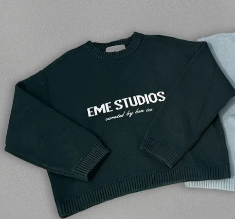 Winter Warm Loose Simple Sweater Women American Fashion Brand New Sweater Letter Embroidery Pullover Oversized Sweater Men