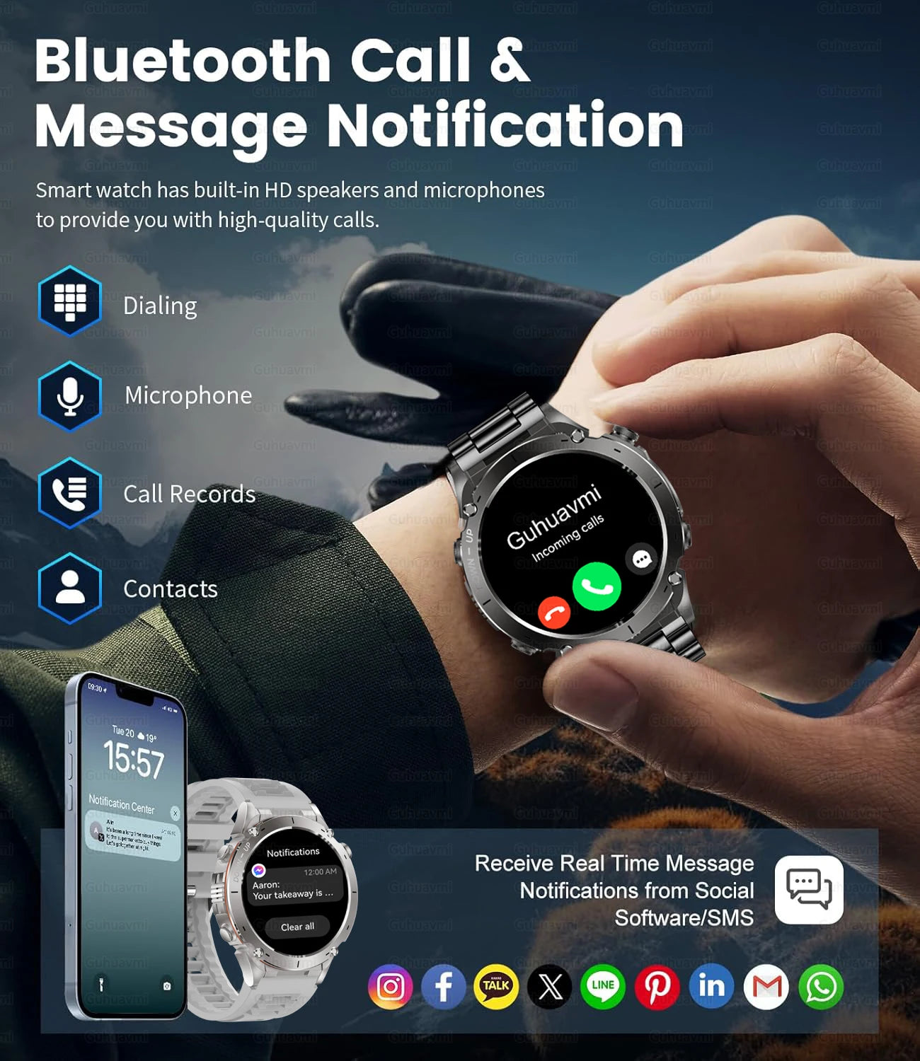 2025New Outdoor T-Rex 3 Ultra GPS Smart Watches Men 5ATM Waterproof Compass Flashlight Military Sports Trackr Smartwatch Women