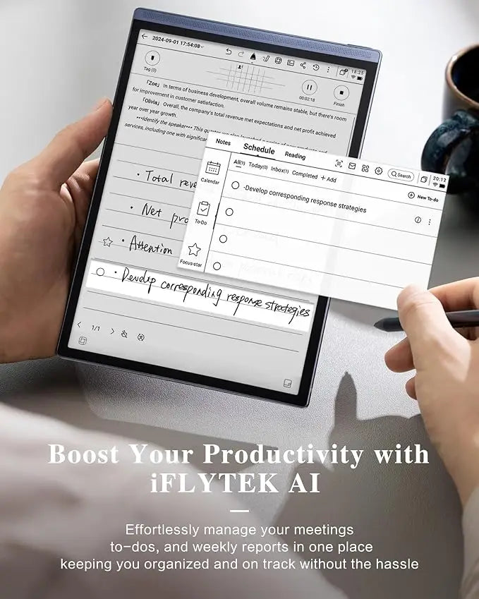 iFLYTEK AINOTE Air 2 E Ink Tablet With Blue Case Electronic ink digital Notebook tablet for notes with me