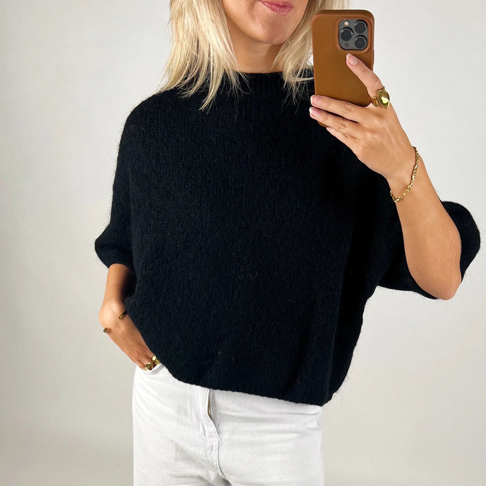 Women's Casual Sweaters Tee Short Sleeve O Neck Knit Crop Tops Y2k Girls Pullover Shirts Knitwear Autumn Vintage Streetwear