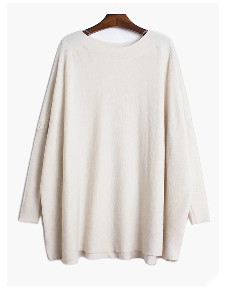 [EAM] Big Size Knitting Sweater Loose Fit  Turtleneck Long Sleeve Women Pullovers New Fashion Tide Spring Autumn 2025 19A-a43