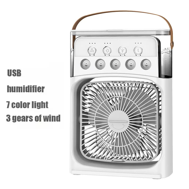 3 In 1 Fan AIr Conditioner Household Small Air Cooler LED Night Light Portable Humidifier Air Adjustment Fan Office Home Fan New