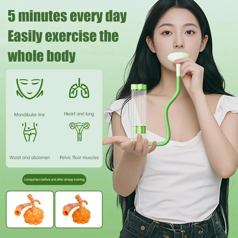 Breathing Trainer Lung Capacity Exerciser Compact Workout Device Portable Muscle Equipment For Women Athlete Adult Home Gym