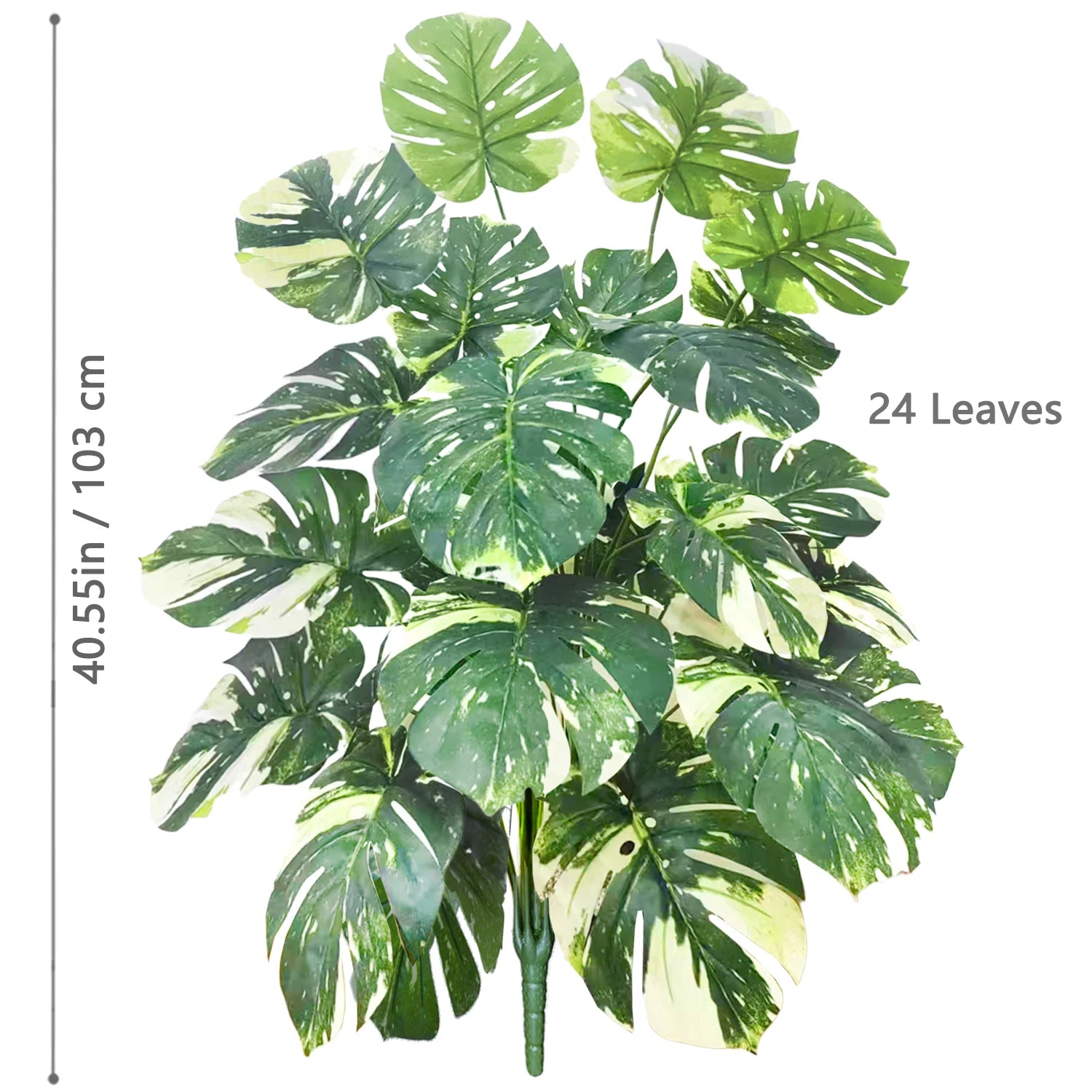 40-130cm（51.18in） Artificial Monstera Plant Fake Palm Tree Plastic Turtle Leaf Green Plant for Home Garden Room Office Decor
