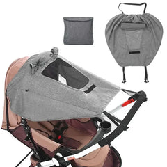 Baby Stroller Shade Blocks Windproof Waterproof UV Protection Sunshade Cover Accessories Outdoor Activities Mosquito Insect Net
