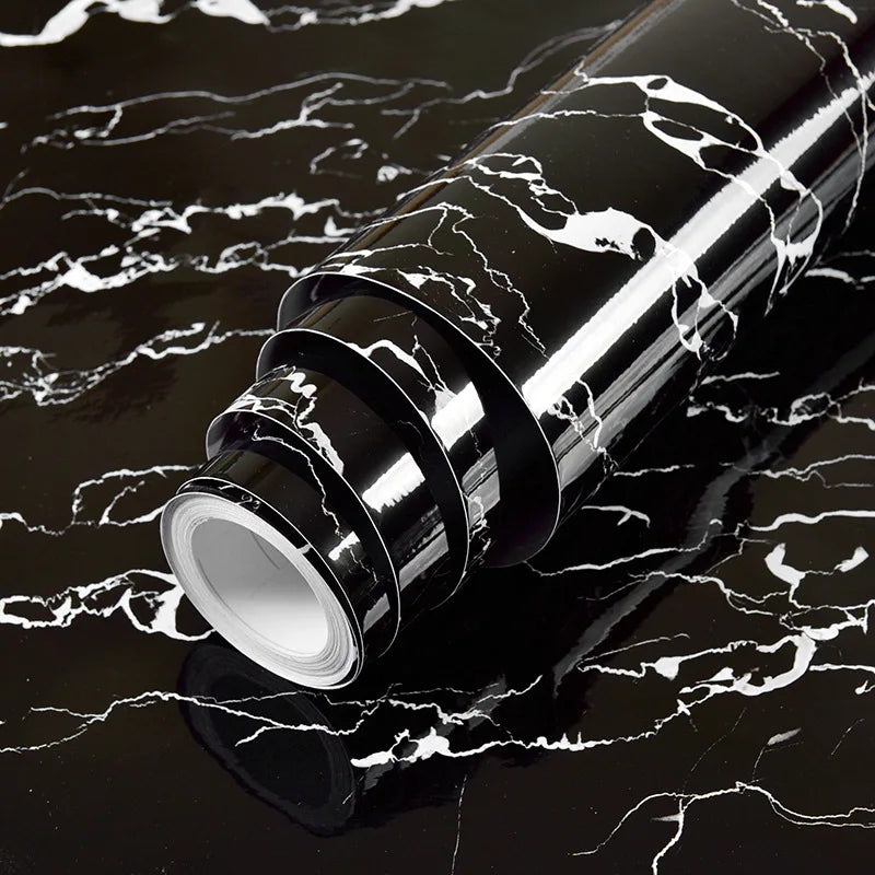 Width Marble Wallpaper Contact Paper Waterproof Oil-proof Wall Stickers PVC Self Adhesive Kitchen Ambry Countertop Home Decor