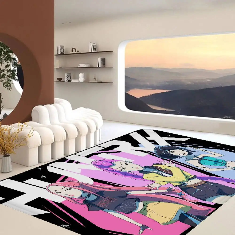Kpop D-demon Hunters Floor Mat Rectangle Anti-slip Home Soft Badmat Front Door Indoor Outdoor Mat Welcome Doormat