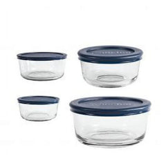 Glass Food Storage Containers 8 Piece Set Stackable Microwave Safe BPA Free with Lids Dishwasher Safe Home Organization