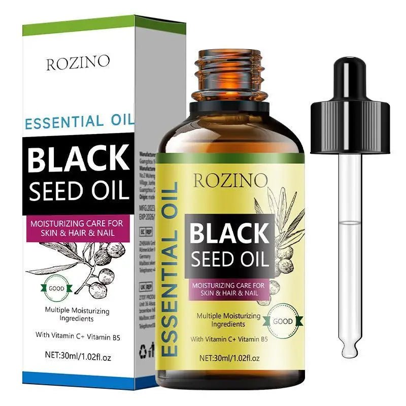 Black Seed Oil Organic Essential Oil Hair Growt Pure Natural Nourish Roots Improve Hair Texture Smooth Hair Skin Care