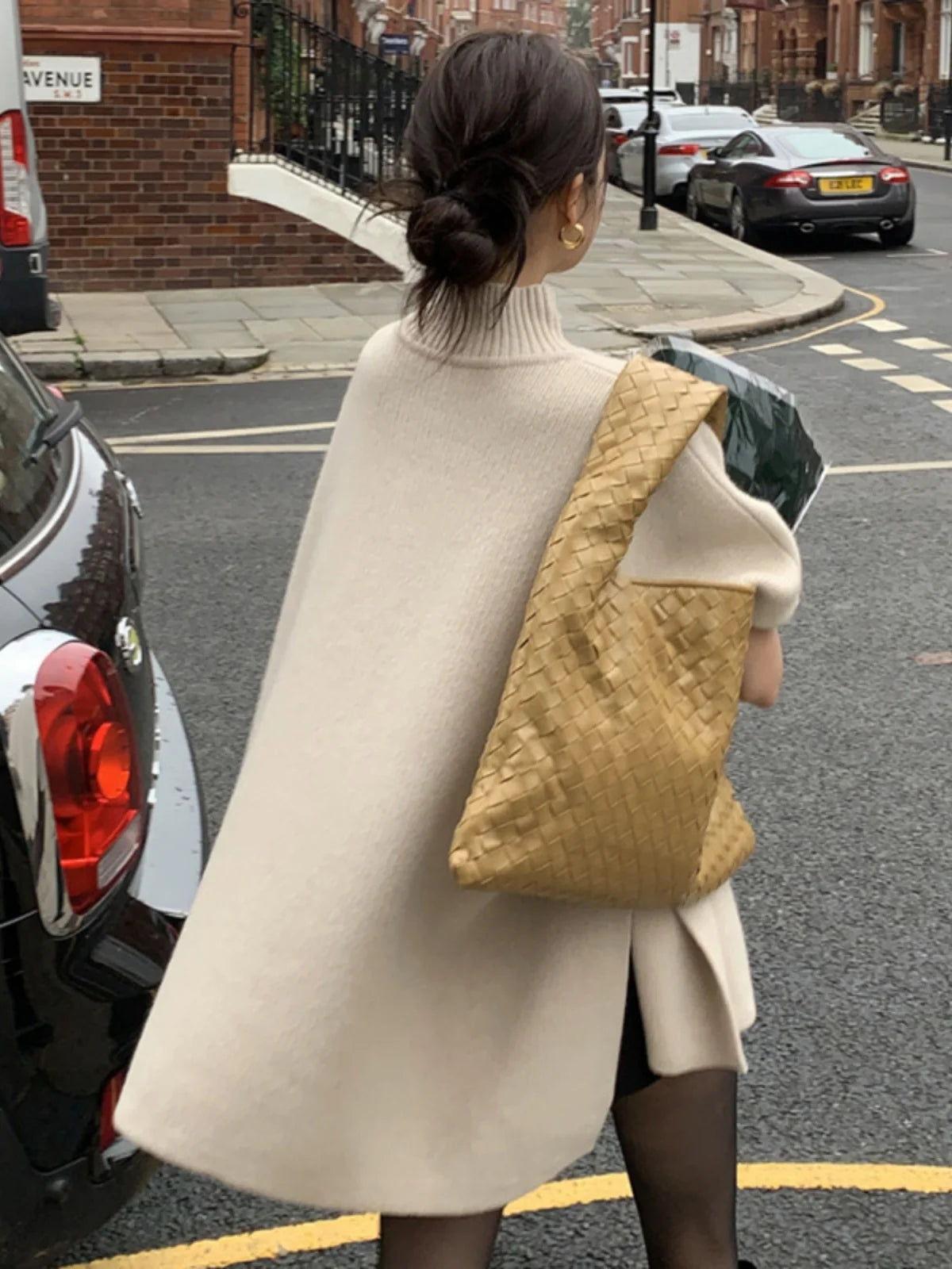 Faionable Oversized Knitwear Women's oulder awl f High Collar Winter Warm Loose Fit Sweater Trendy Commute Sle