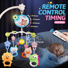 Remote Control Musical Baby Crib Mobile with Lights Music  Projection for Infants Crib Toys for Newborn Baby Mobile for Crib
