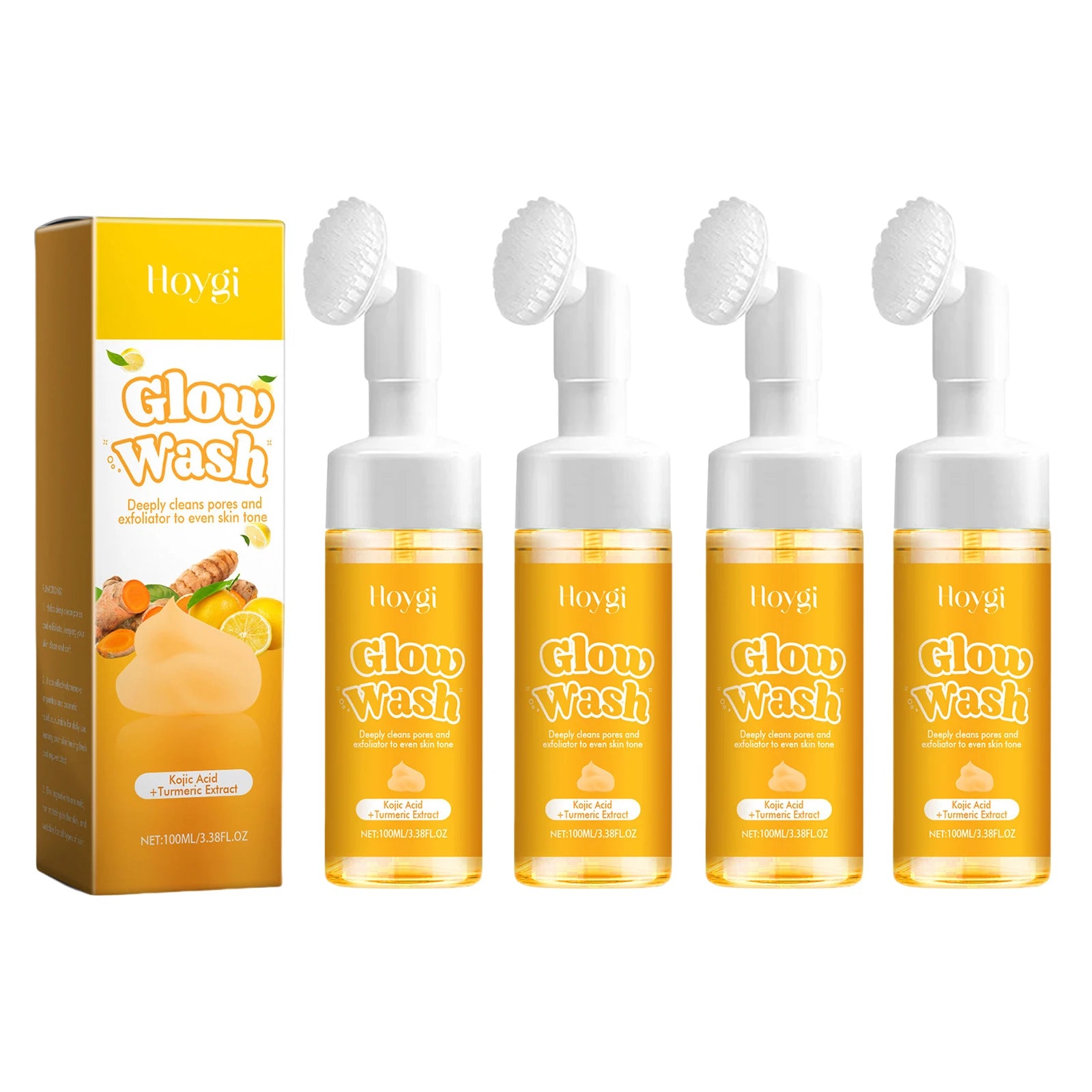 Hoygi Natural Turmeric Facial Cleanser Organic Gentle Deep Cleanse Oil Control Anti Oxidant Brightening for All Skin Types