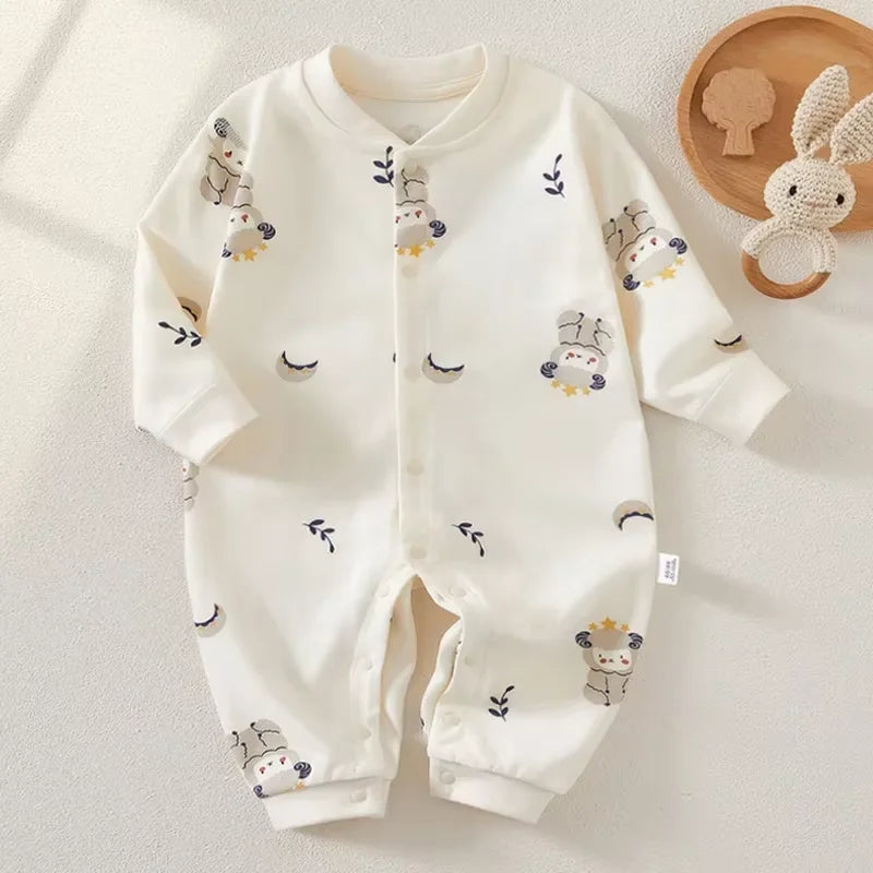 Baby Clothes Jumpsuit Spring Autumn Boy Newborn Long-sleeved Crawling Clothes Infant Baby Pajamas Pure Cotton Baby Clothes