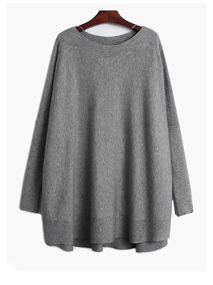 [EAM] Big Size Knitting Sweater Loose Fit  Turtleneck Long Sleeve Women Pullovers New Fashion Tide Spring Autumn 2025 19A-a43