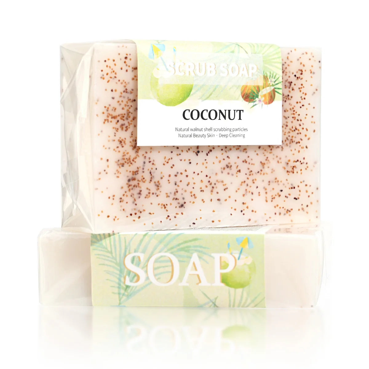 M+Natural Coconut Milk Soap with Frosted Particles, Bright White Essential Oil, Hand Made Soap, Hand Moisturizing, 100% Organic