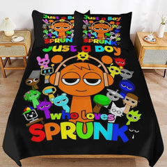 Sprunki Bedding Set 3D Printed Anime Game Skin-Friendly Suitable for Bedroom Duvet Cover Set With Pillowcases Kids Home Textile