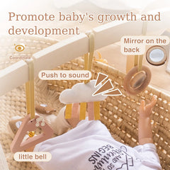 Newborn Gym Pendant Toys Wooden Mobile Crib Hanging Rattle Teether Baby Sensory Toys For Stroller Gym Activity Product Gifts