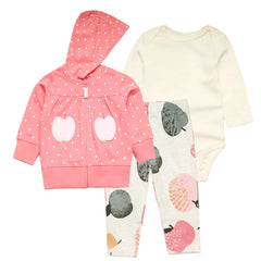 2025 New Spring Autumn Baby Set 3Pcs Baby Boy Outfit +Bodysuit + Pants Newborn Clothing Sets  Infant Costume Cotton 0-24M