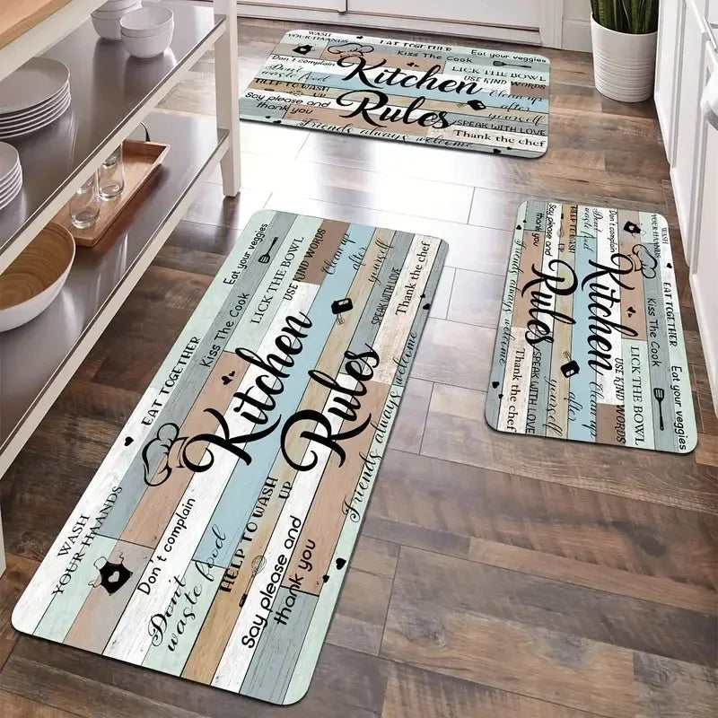 Modern Printed Kitchen Floor Mats Home Laundry Rug Carpet for Living Room Decor Lounge Area Anti-slip Foot Mat Entrance Doormat