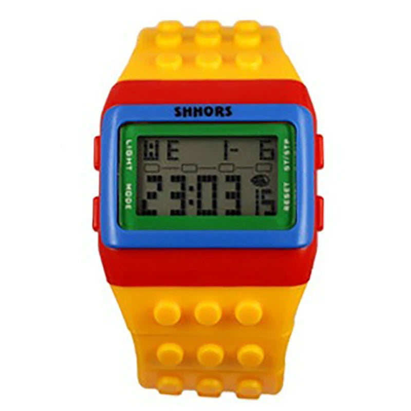 UTHAI CE145 Colorful Building Blocks DIY Digital Electronic Student Watch Leisure Sport Fashion Multifunctional Children's Watch