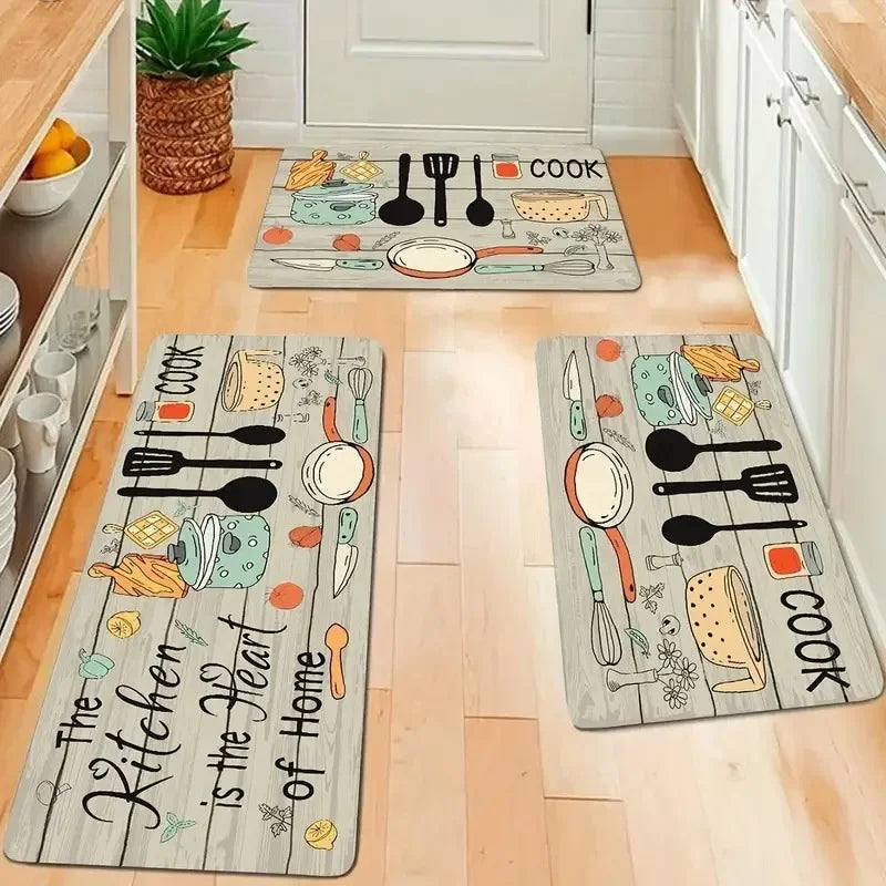 Modern Printed Kitchen Floor Mats Home Laundry Rug Carpet for Living Room Decor Lounge Area Anti-slip Foot Mat Entrance Doormat