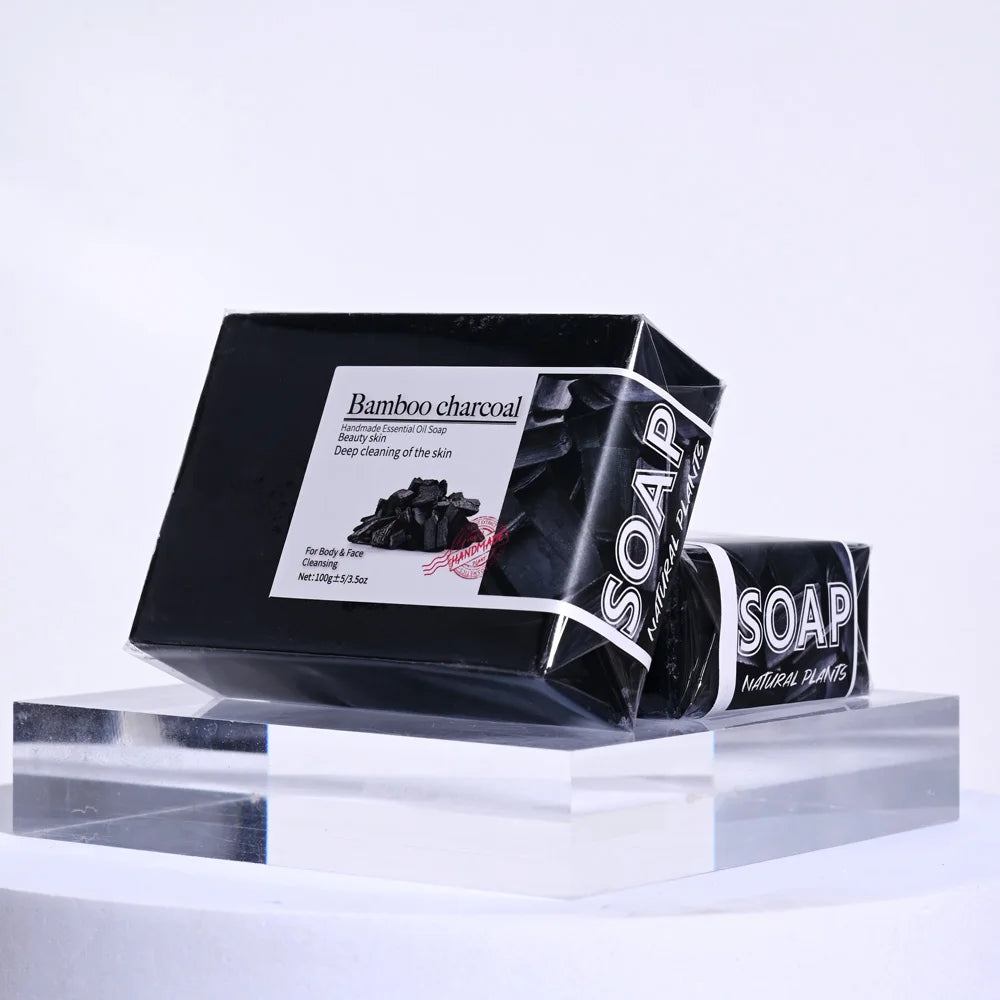100g Bamboo Charcoal Soap Natural Organic Activated Charcoal Private Label Handmade Blackhead Removal Whitening Black Soap