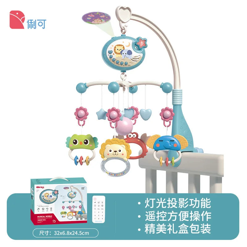 Remote Control Musical Baby Crib Mobile with Lights Music  Projection for Infants Crib Toys for Newborn Baby Mobile for Crib