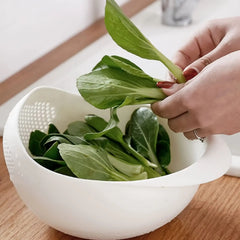 Multifunctional Rice Wash Basket Kitchen Plastic Rice Strainer Drainer Fruits Vegetables Washing Basin Outdoor Barbecue Tools
