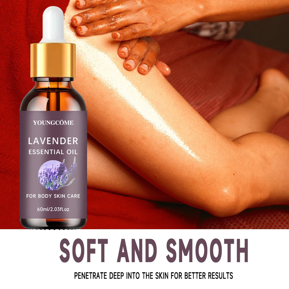 Organic Lavender Essential Oil 100% Pure - Aromatherapy for Sleep & Stress Relief, Natural Skin & Hair Care, Skin 40/60ml set