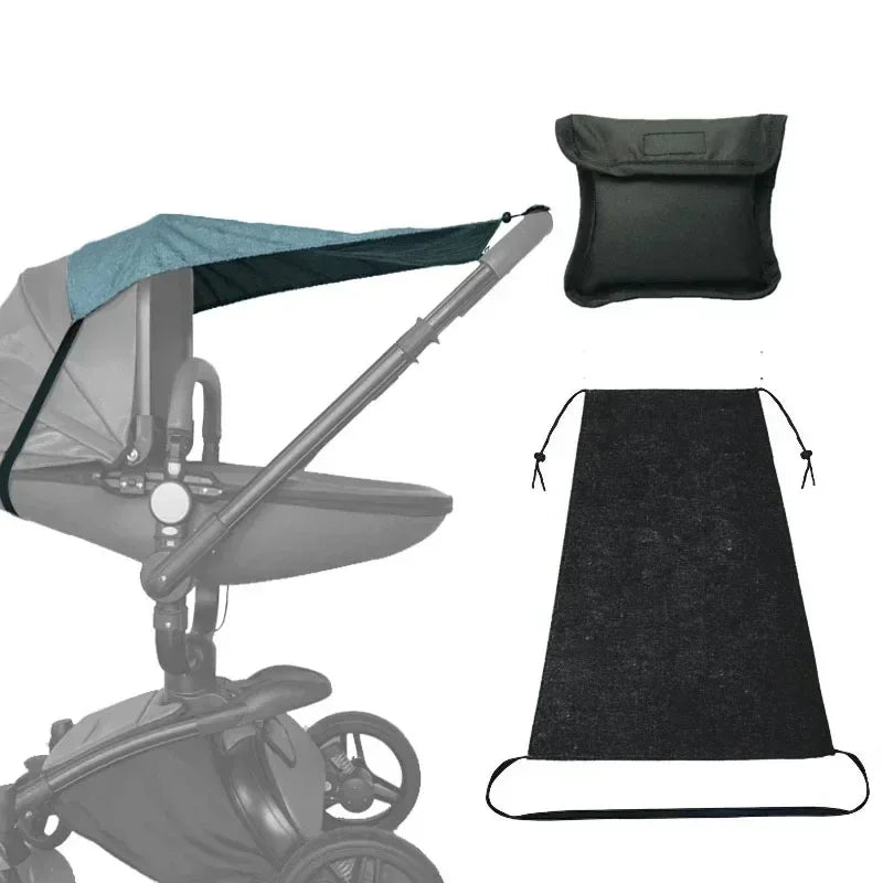 Baby Stroller Shade Blocks Windproof Waterproof UV Protection Sunshade Cover Accessories Outdoor Activities Mosquito Insect Net