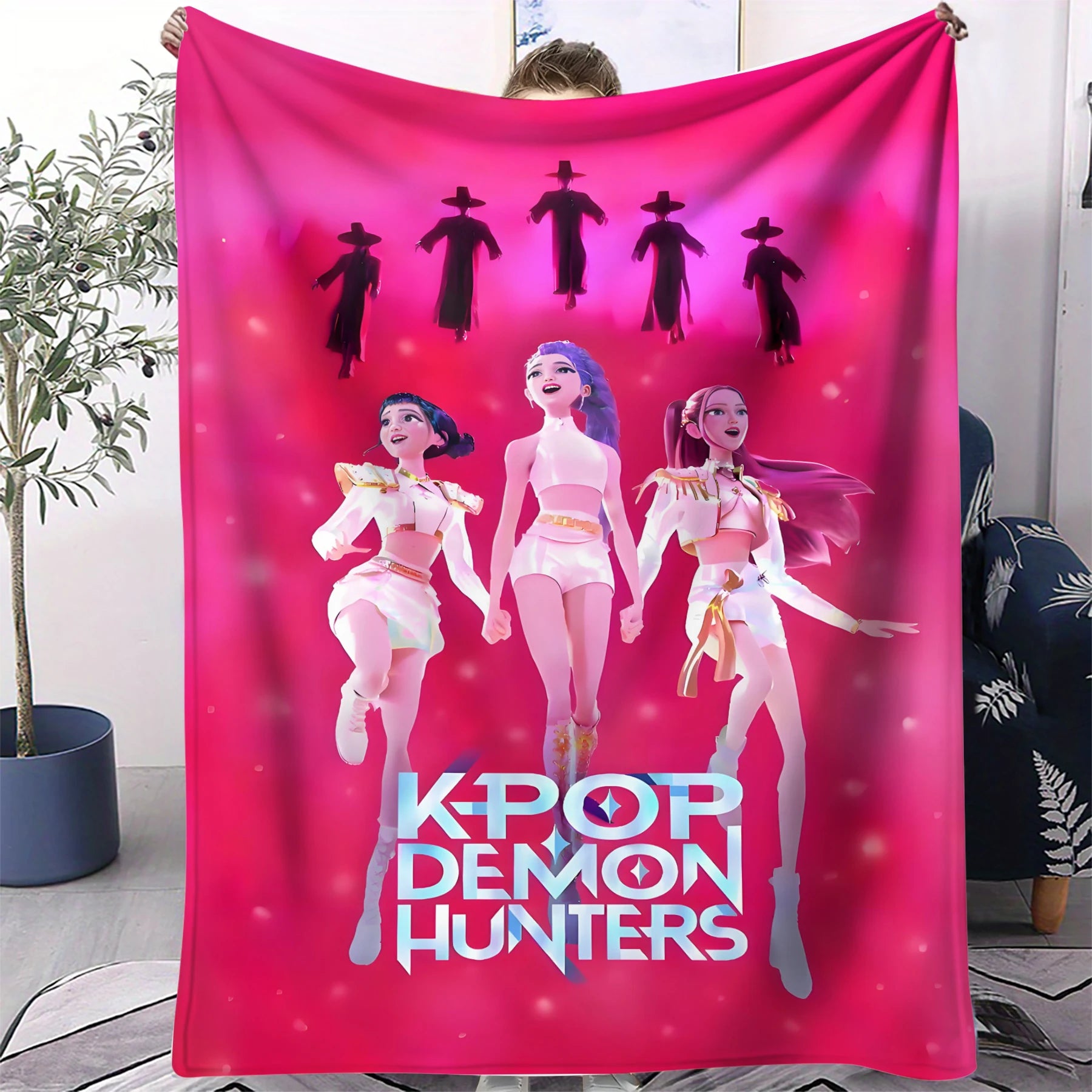 K-Pop Demon Hunters Blanket Hot Anime Flannel Blanket Fan Gift Suitable for Home Leisure Camping Travel Multifunctional Blanket
