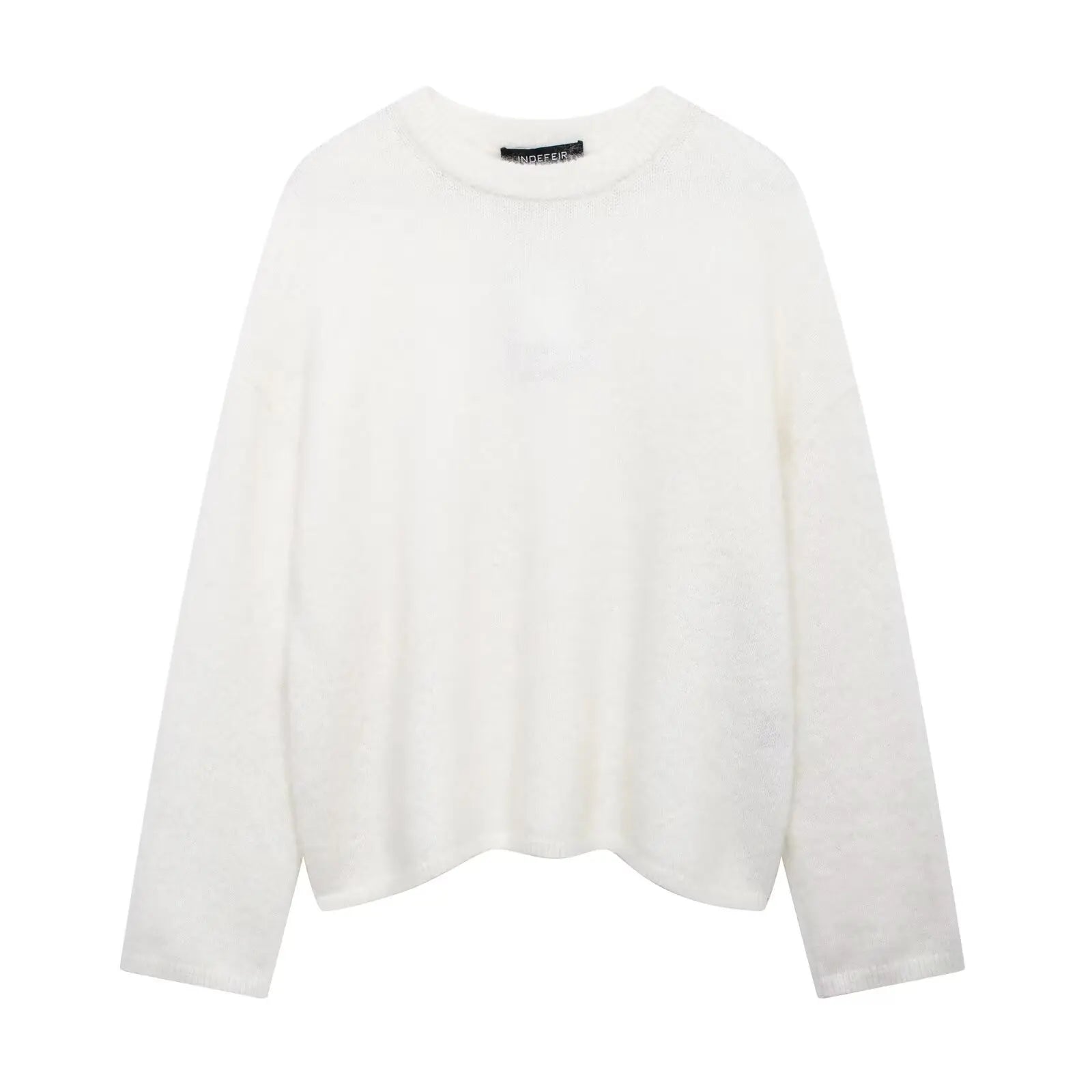 HH Winter Women Burgundy Long Sleeve Pullovers Casual O-neck Loose Fluffy Fuzzy Jumper Sweater Female Fashion Knitted Tops