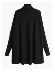 [EAM] Big Size Knitting Sweater Loose Fit  Turtleneck Long Sleeve Women Pullovers New Fashion Tide Spring Autumn 2025 19A-a43