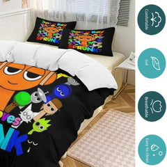 Sprunki Bedding Set 3D Printed Anime Game Skin-Friendly Suitable for Bedroom Duvet Cover Set With Pillowcases Kids Home Textile