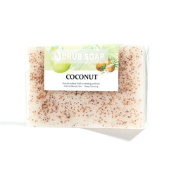 M+Natural Coconut Milk Soap with Frosted Particles, Bright White Essential Oil, Hand Made Soap, Hand Moisturizing, 100% Organic