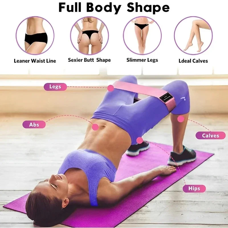 Fabric Resistance Hip Booty Bands Glute Thigh Elastic Workout Bands Squat Circle Stretch Fitness Strips Loops Yoga Gym Equipment